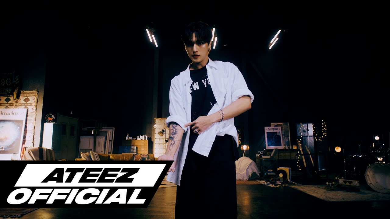 WOOYOUNG dancing in the Sagittarius ATEEZ Present video
