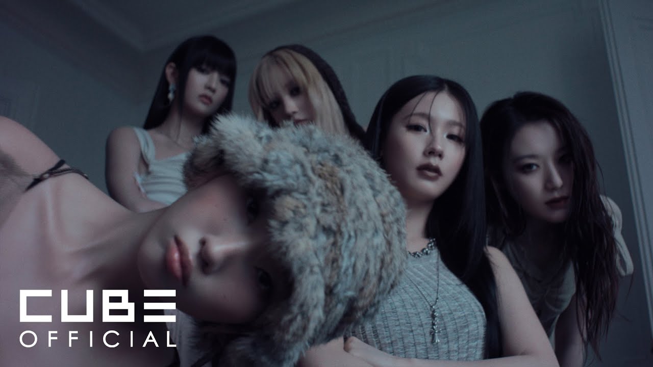i-dle in the Girlfriend official music video in Paris