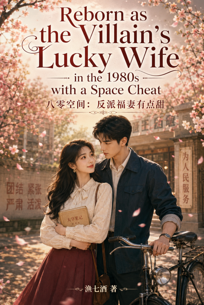 Book cover for Reborn as the Villain's Lucky Wife in the 1980s with a Space Cheat