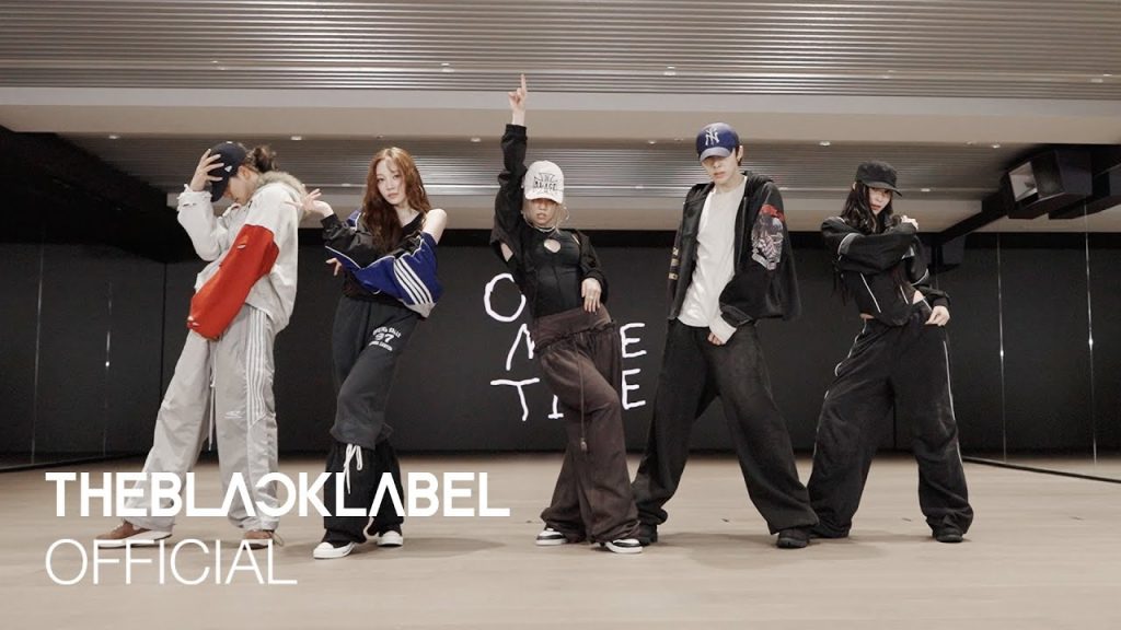 ALLDAY PROJECT members Annie, Tarzzan, Bailey, Woochan and Youngseo performing the ONE MORE TIME dance practice