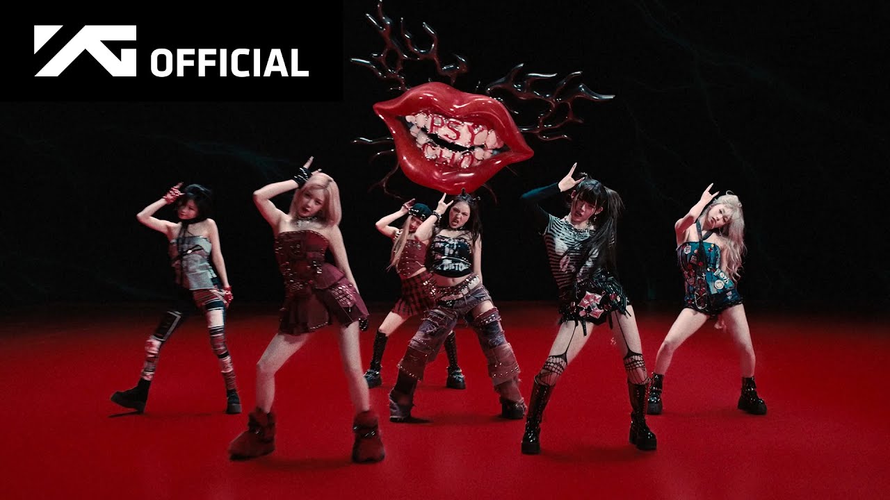 BABYMONSTER performing PSYCHO in the official red room performance video