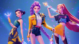 HUNTR/X performing in KPop Demon Hunters