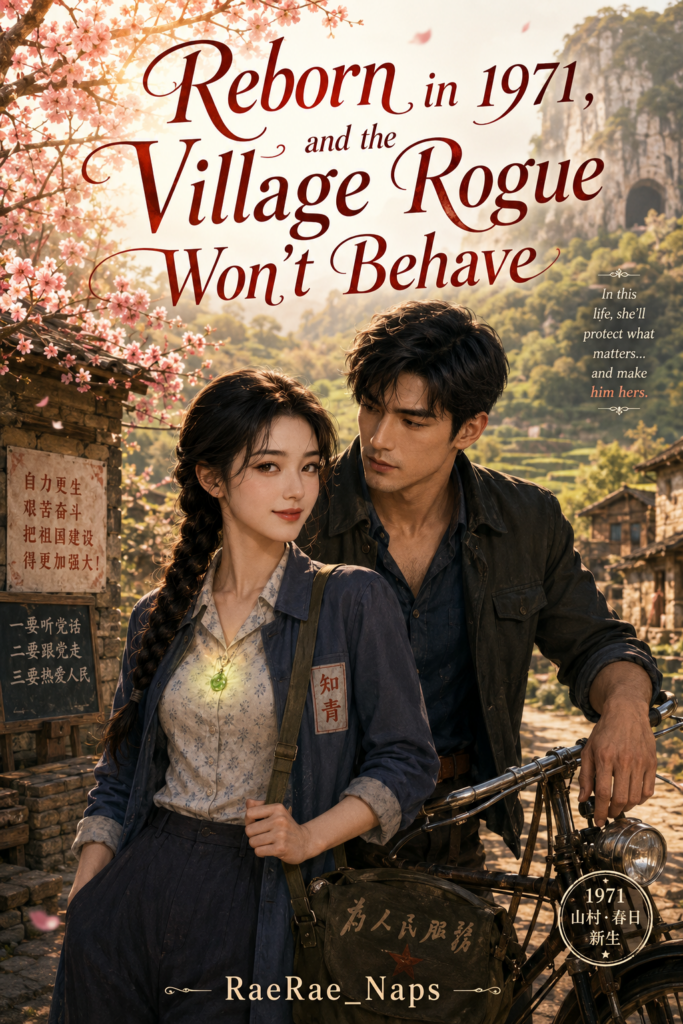 Book cover for Reborn in 1971, and the Village Rogue Won’t Behave, showing the lead couple in a spring village