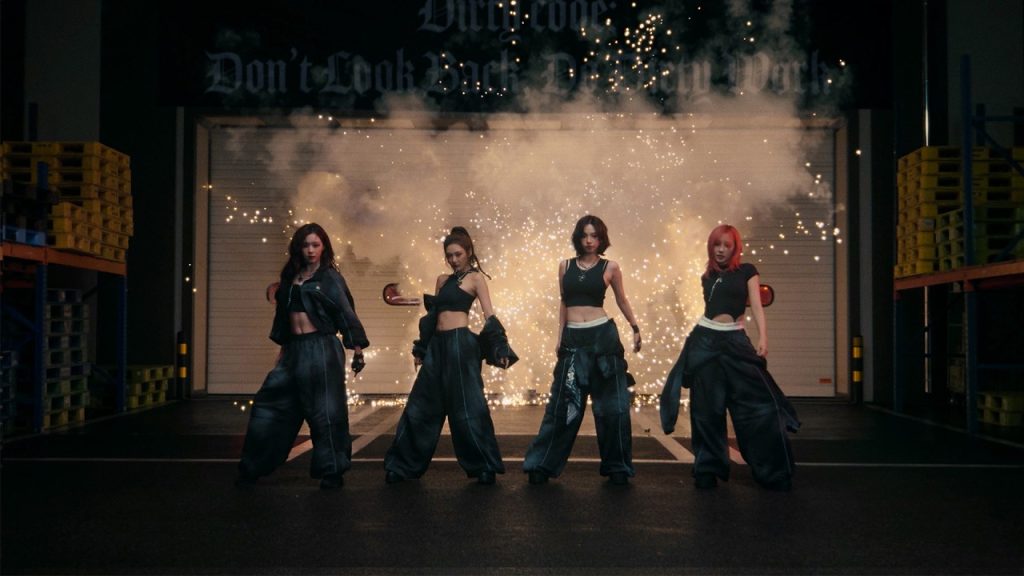 aespa performing Dirty Work in the official performance video