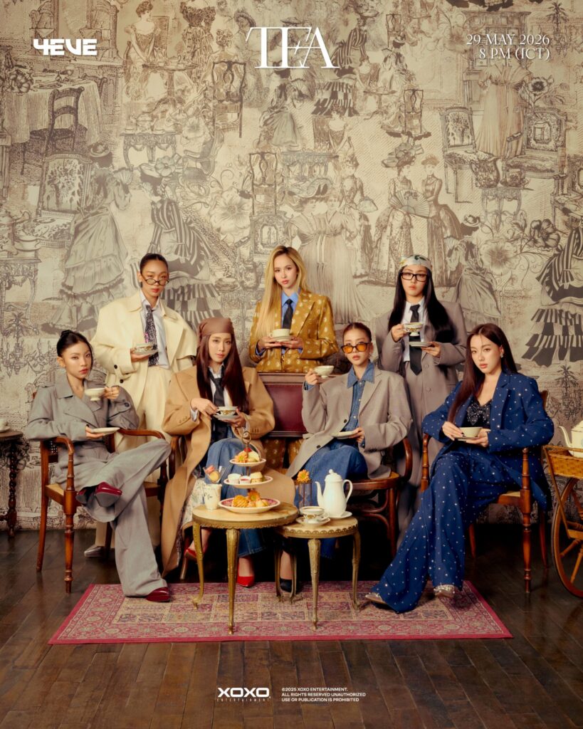 4EVE members Mind, Jorin, Taaom, Hannah, Fai, Punch and Aheye in the TEA concept photo