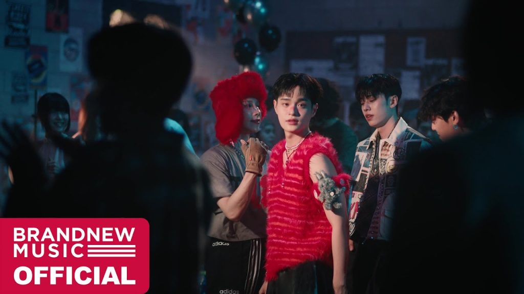 Woong, Donghyun, Woojin and Daehwi together in a real official AB6IX video frame.