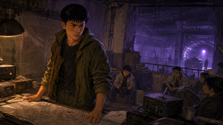 Original Akira-inspired character portrait of Ryu in Neo-Tokyo.