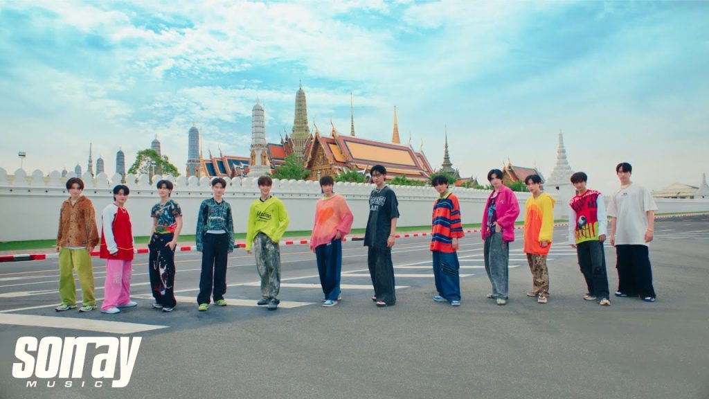 All twelve BUS members in the official “Because of You, I Shine” debut music video.