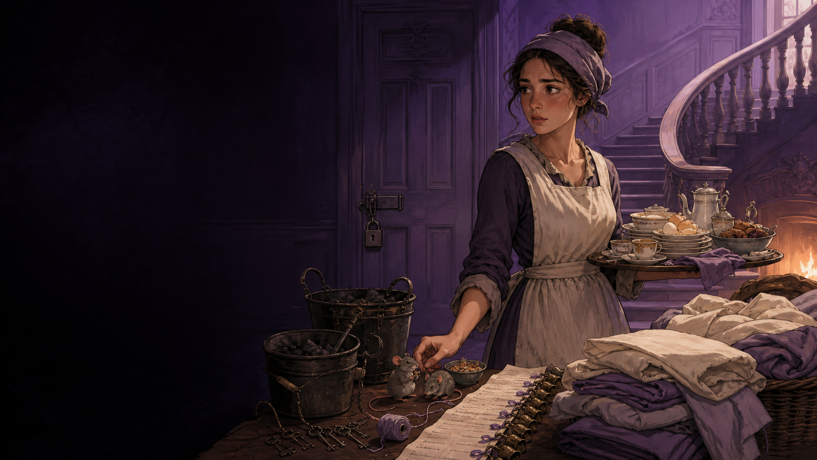 cinderella-domestic-labor-guide-original-art.png Cinderella Domestic Labor Guide Original Art Original CVM Sekai art of domestic labor and coercive control in a fairy-tale manor Original CVM Sekai art for the Cinderella domestic labor guide.[2]
