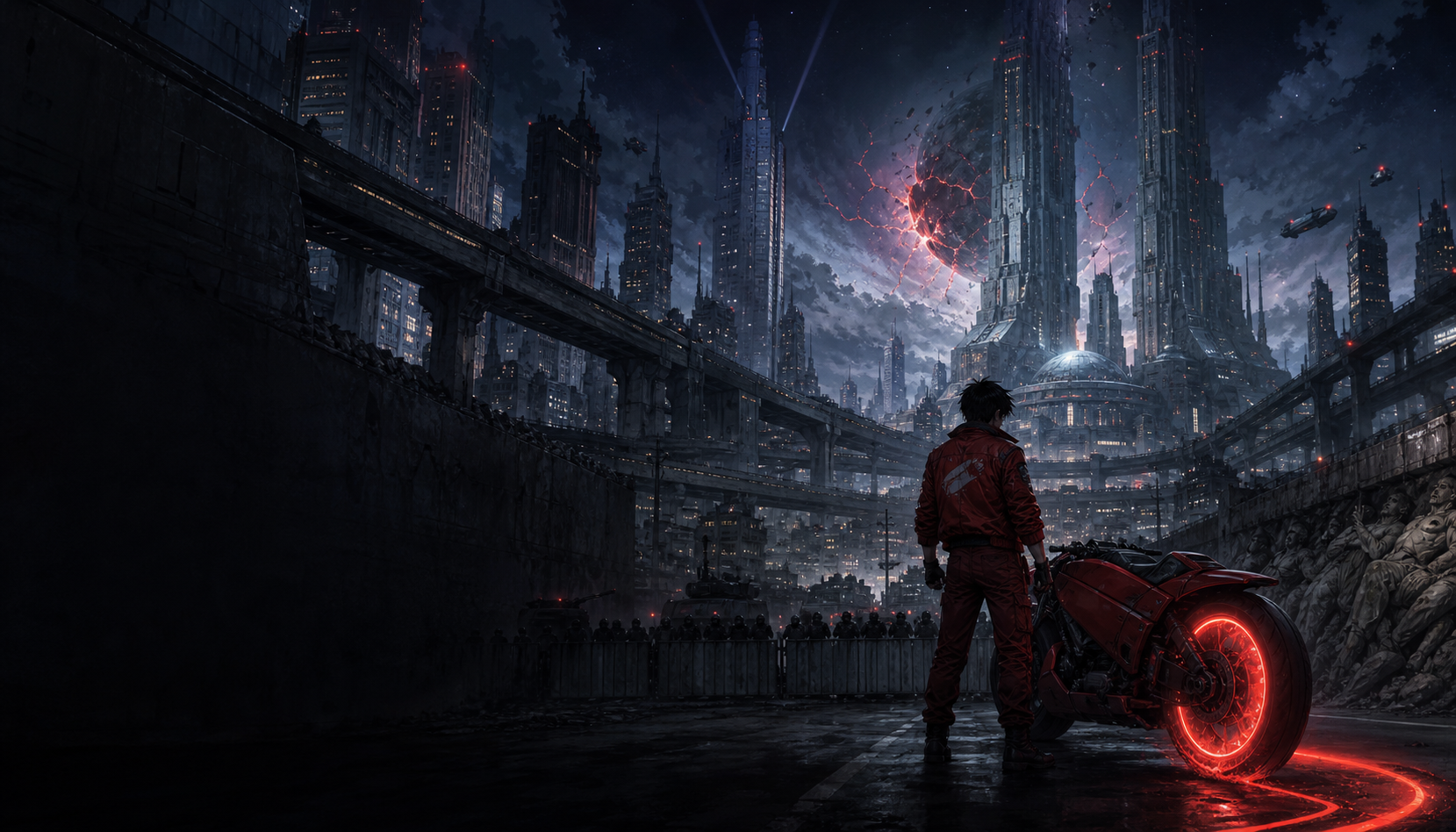 Original editorial artwork for the Akira anime film review