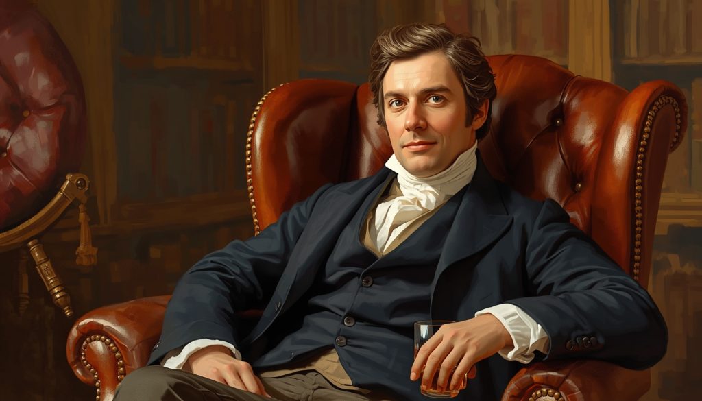 Original fan art of Lord Helmsley in a library chair