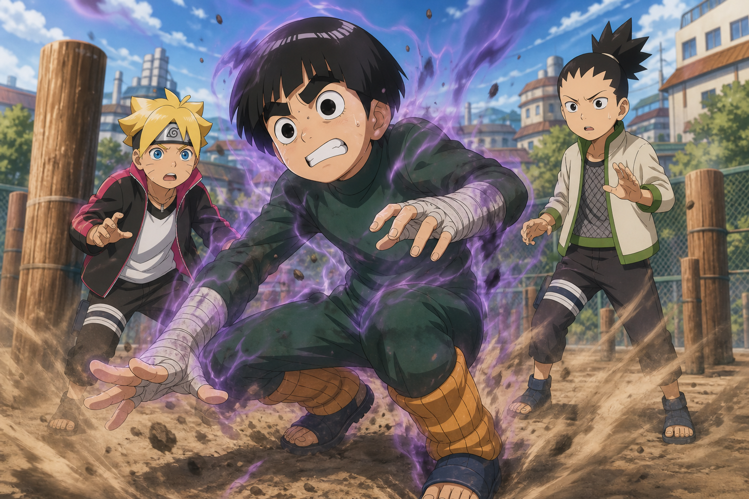 Metal Lee loses control while Boruto and Shikadai try to reach him in Boruto Episode 3