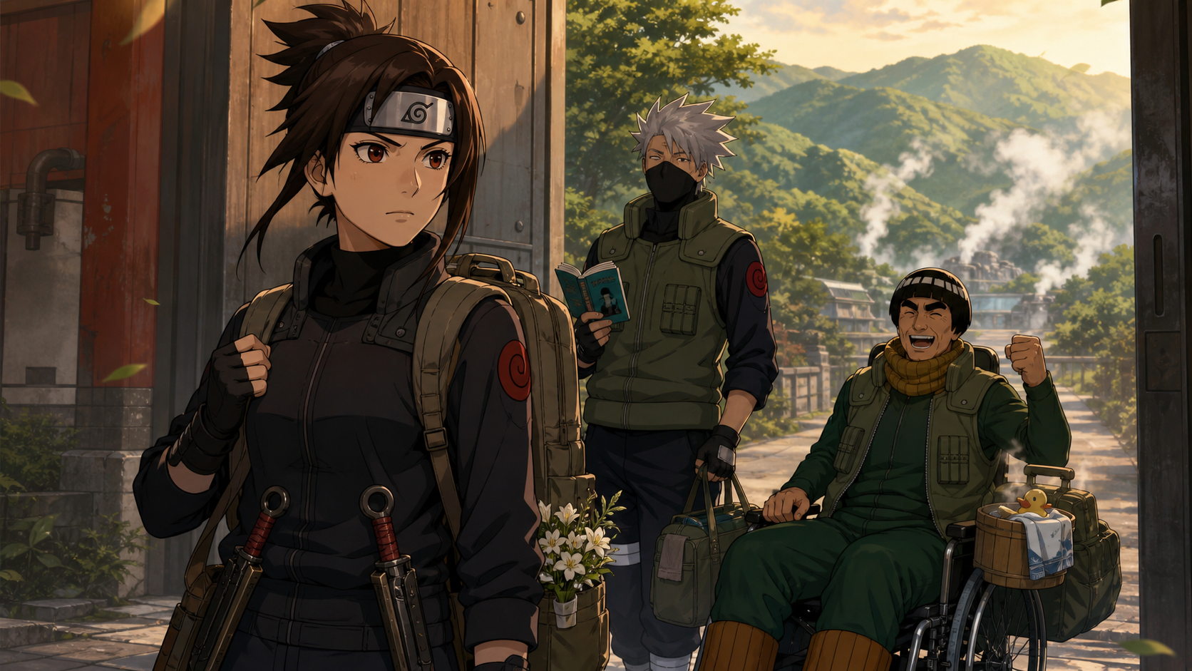 Mirai escorts Kakashi and Might Guy in Boruto Episode 106