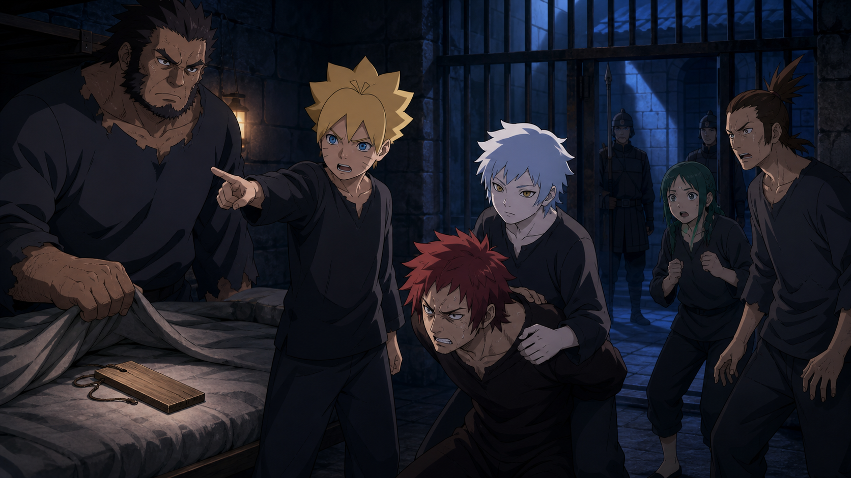 Boruto and Mitsuki expose Arai beside Kedama’s bunk and the stolen wooden tag in Episode 143