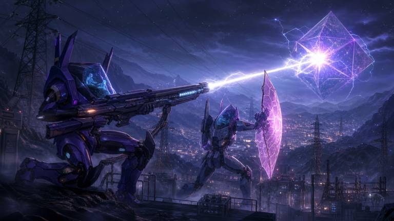Evangelion Unit-01 fires the positron rifle at Ramiel during Operation Yashima in Episode 6 fan art