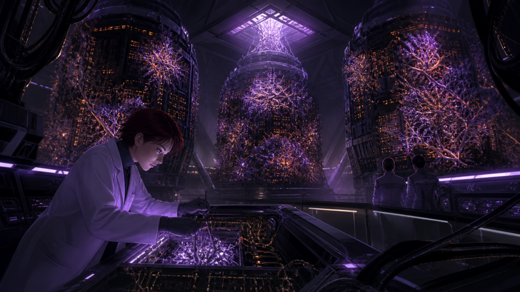 Ritsuko Akagi confronts the Angel Ireul inside the infected MAGI chamber in Evangelion Episode 13 fan art