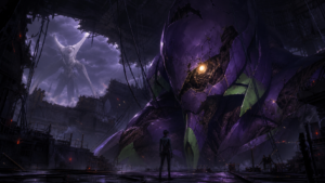 Shinji returns to Evangelion Unit-01 as Zeruel attacks and the Eva awakens in Episode 19 fan art