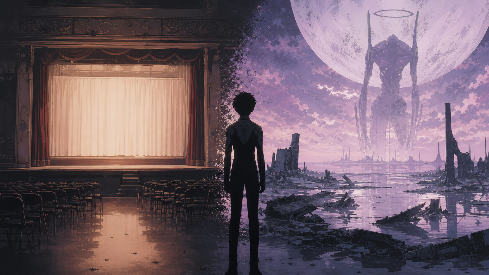 A lone pilot stands between Evangelion original continuity endings