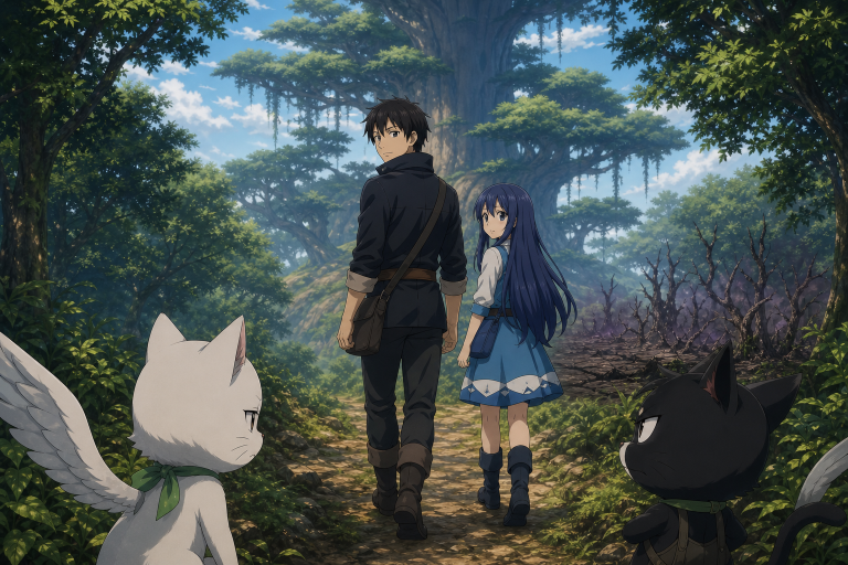 Mest and Wendy enter Tenrou Island while Carla and Panther Lily investigate in Fairy Tail Episode 100