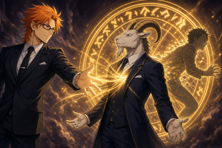 Loke transfers Regulus to Capricorn so the Celestial Spirit can expel Zoldeo in Fairy Tail Episode 108