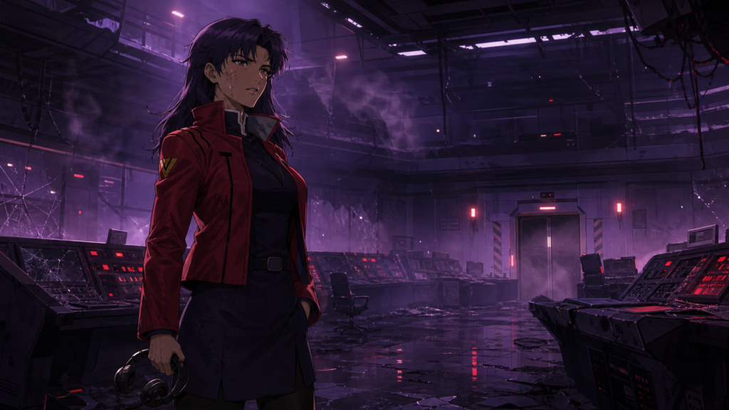 Original fan art portrait of Misato Katsuragi from Evangelion