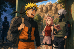 Naruto returns to Konoha as Sakura and Kakashi welcome him in Shippuden Episode 1