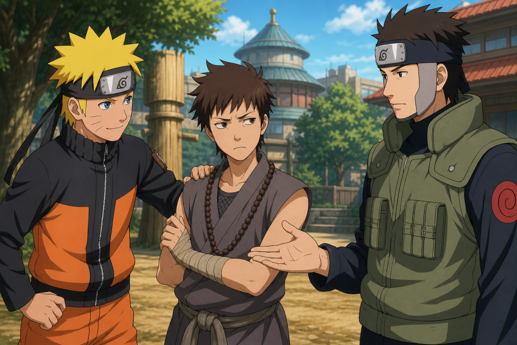 Yamato assigns guarded Sora beside welcoming Naruto as a temporary Team Kakashi member in Naruto Shippuden Episode 62