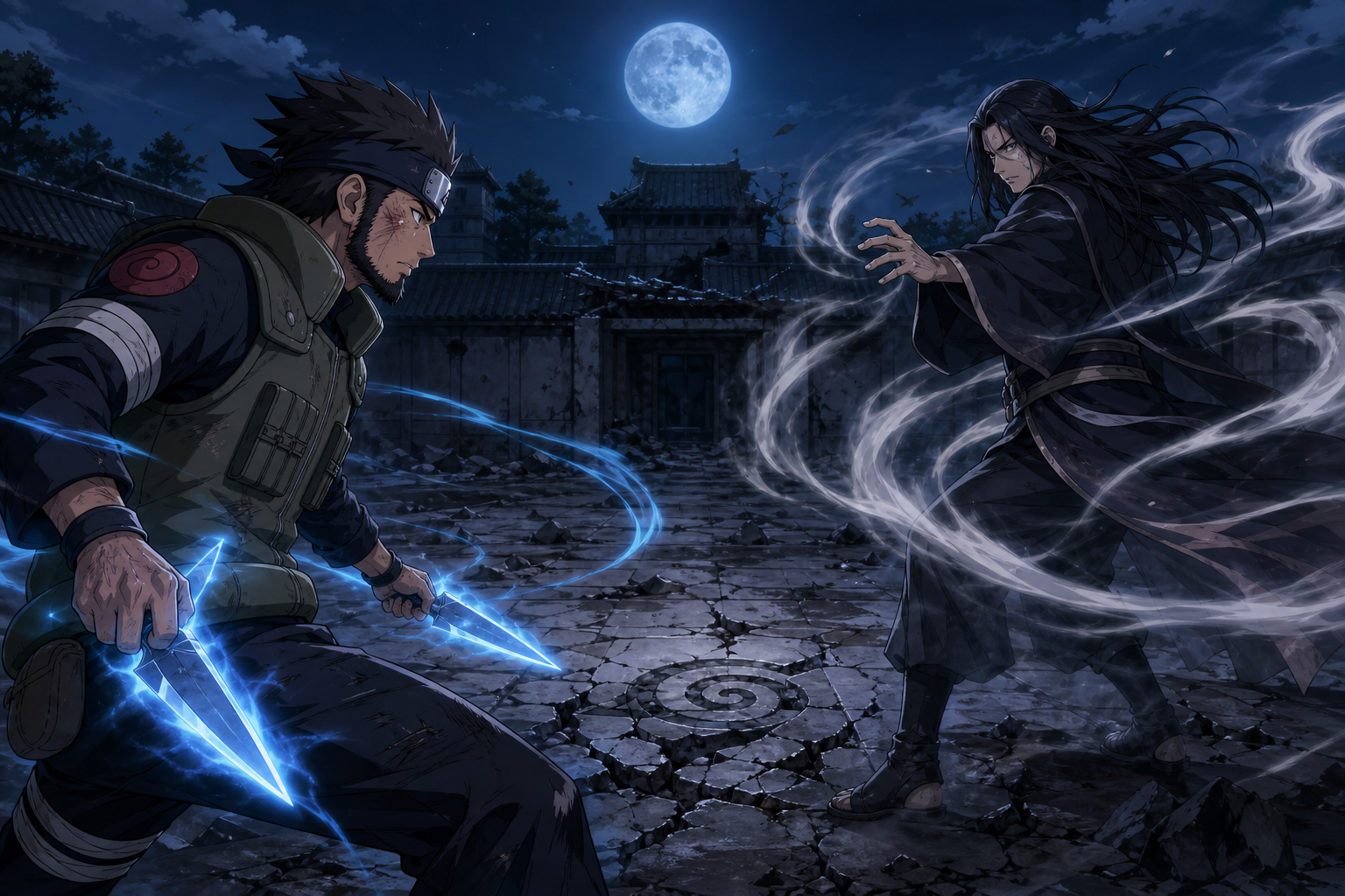 Asuma faces Furido revealed as Kazuma as their wind chakra echoes an old Guardian Shinobi conflict in Naruto Shippuden Episode 70