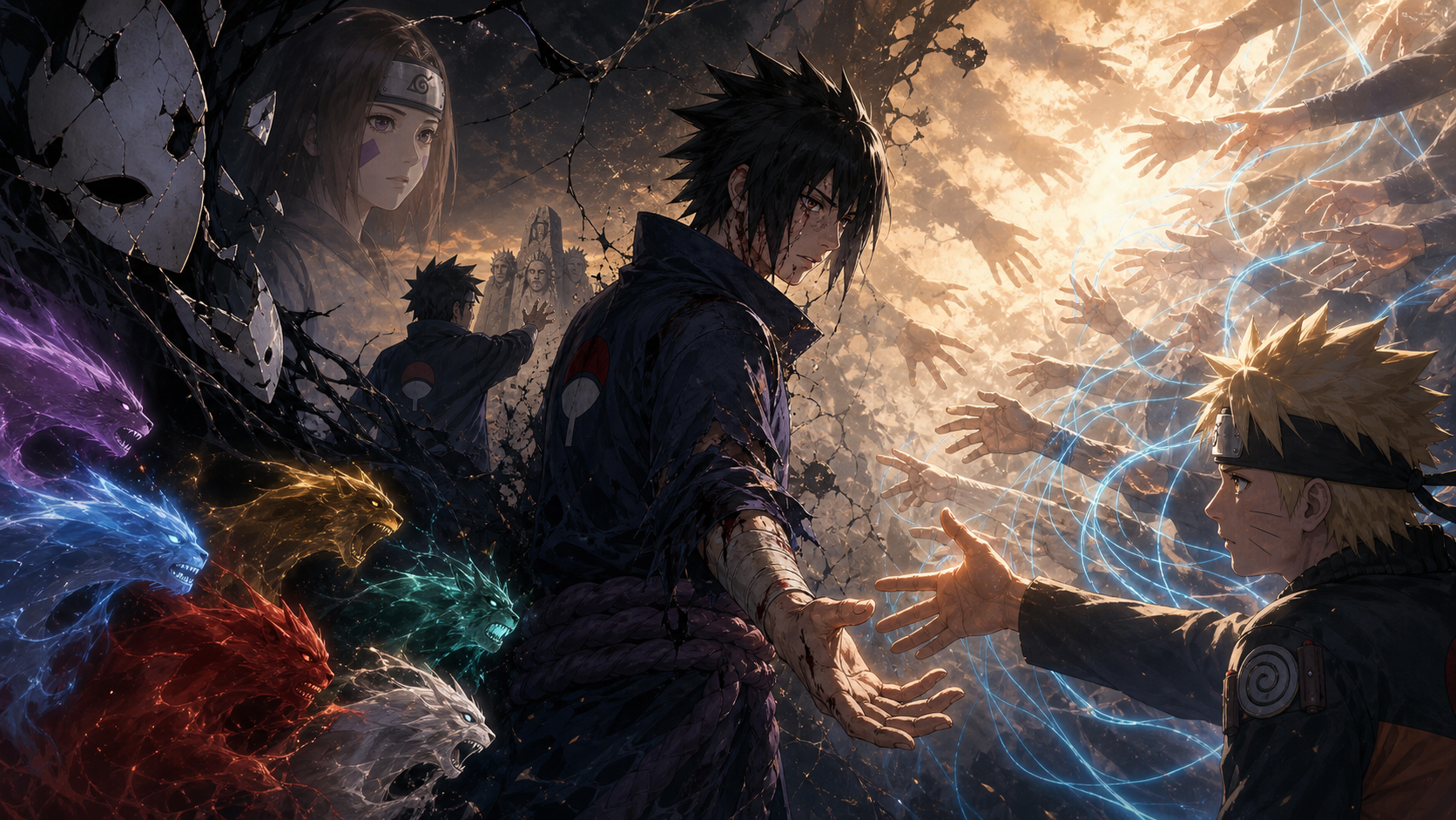 Obito reaches toward Naruto as Rin’s memory witnesses his choice in Episode 387