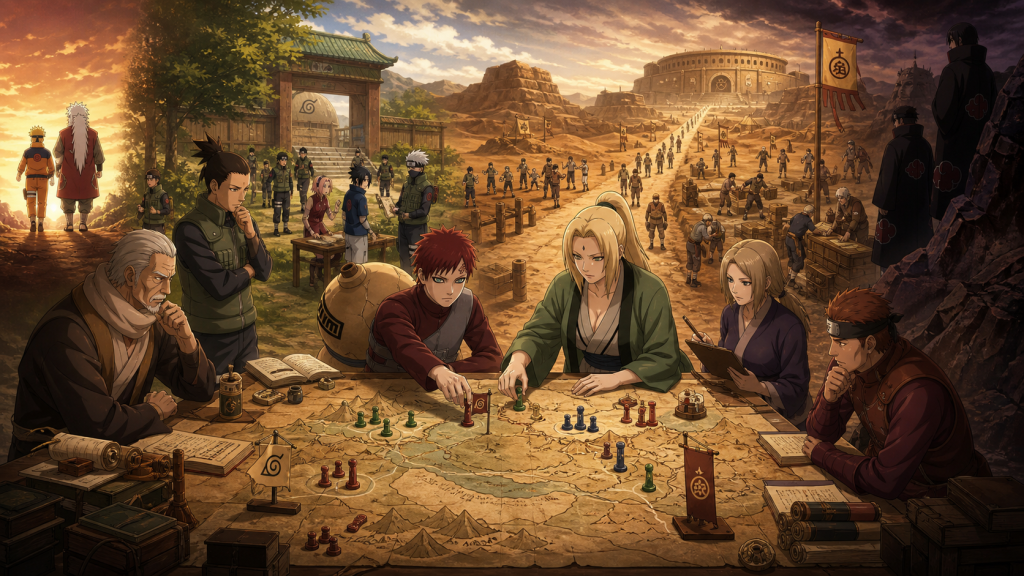 Gaara and Tsunade plan joint Chunin Exams while Leaf and Sand teams prepare in Episode 394
