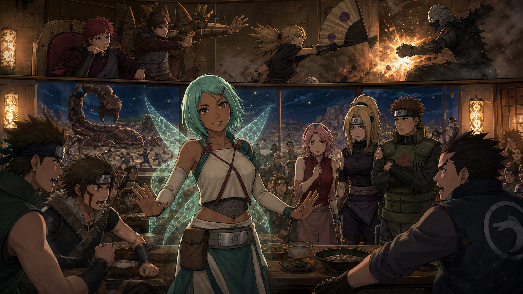 Fuu calms rival exam candidates while Gaara’s siblings stop an extremist attack in Episode 398