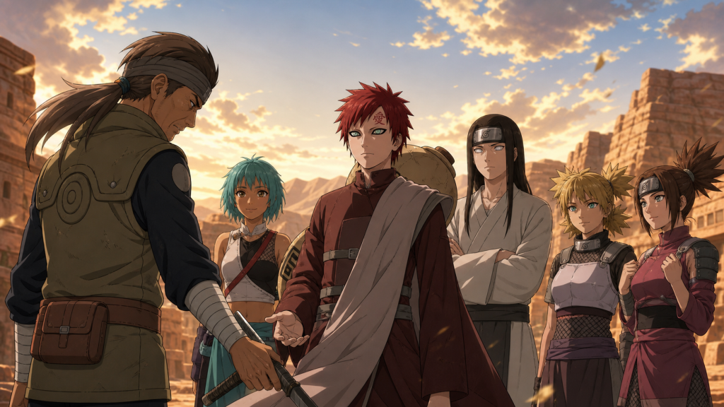 Gaara faces Fugi as Neji, Fu, Shira and Matsuri inherit the future in Episode 413