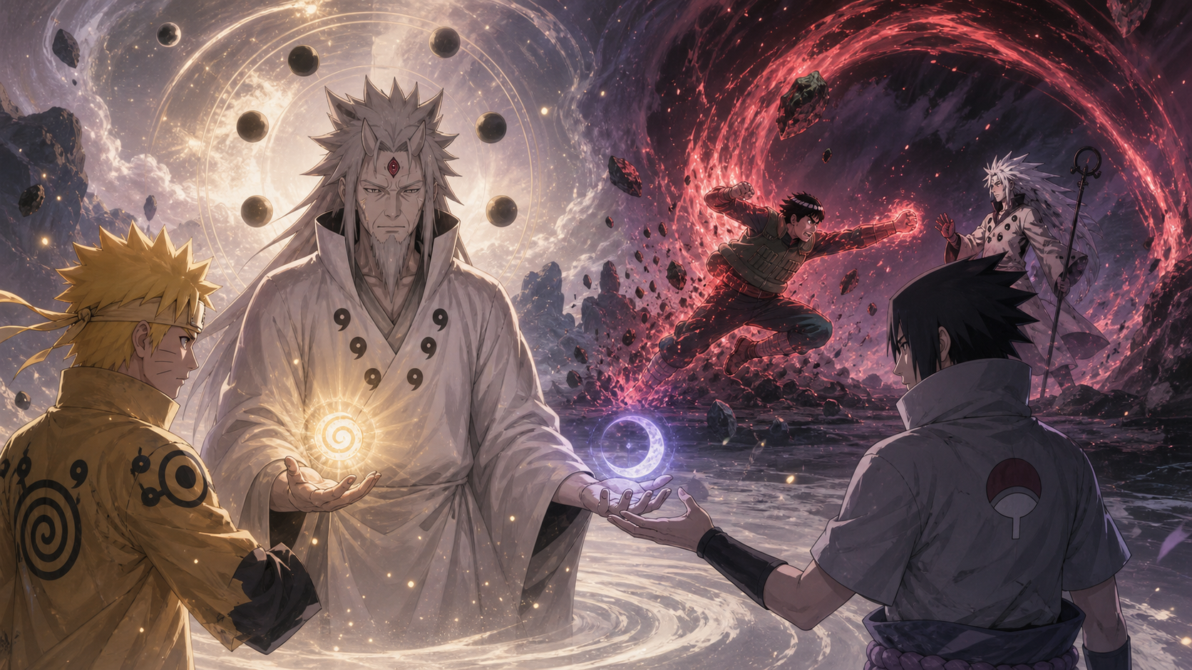 Hagoromo entrusts complementary power to Naruto and Sasuke as Night Guy reaches Madara in Episode 421
