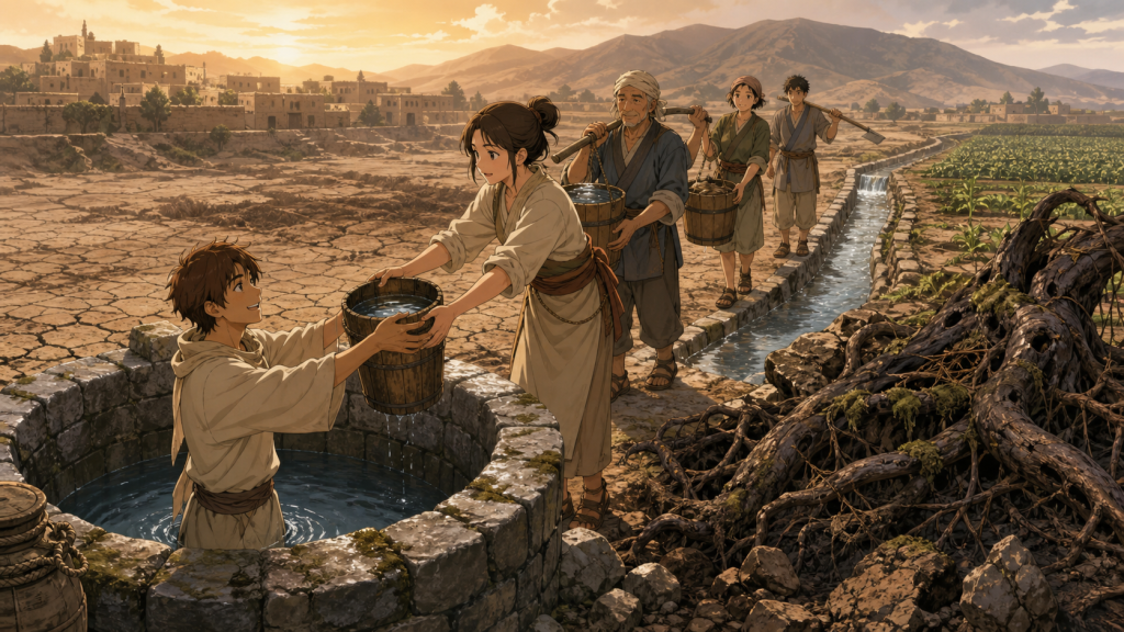 Ashura and Kanna build clean water with their village in Naruto Shippuden Episode 467