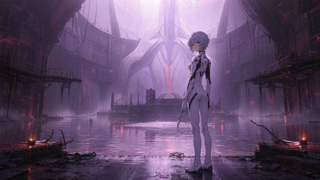 Original fan art portrait of Rei Ayanami from Evangelion