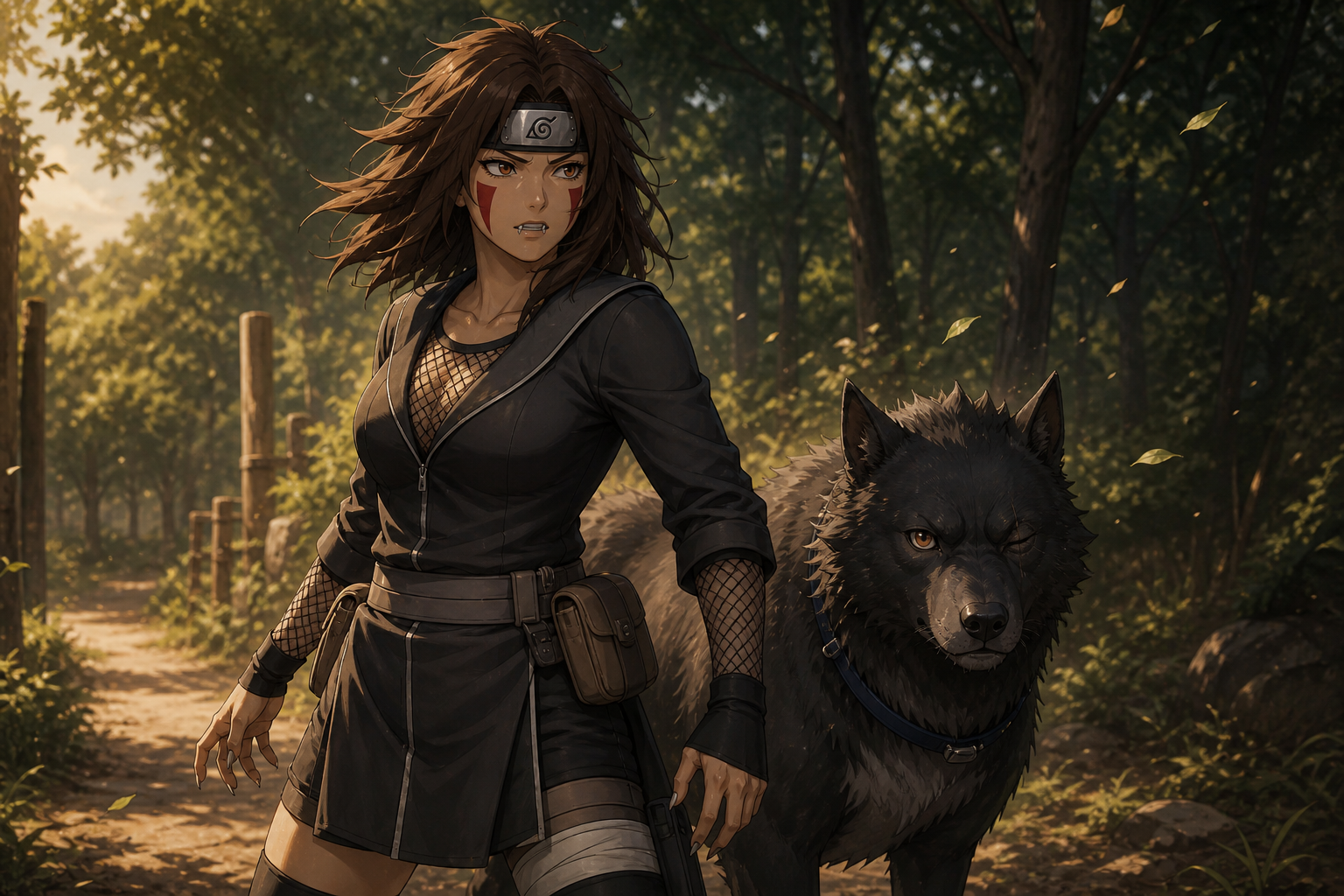 Tsume Inuzuka and Kuromaru — Naruto character profile featured artwork