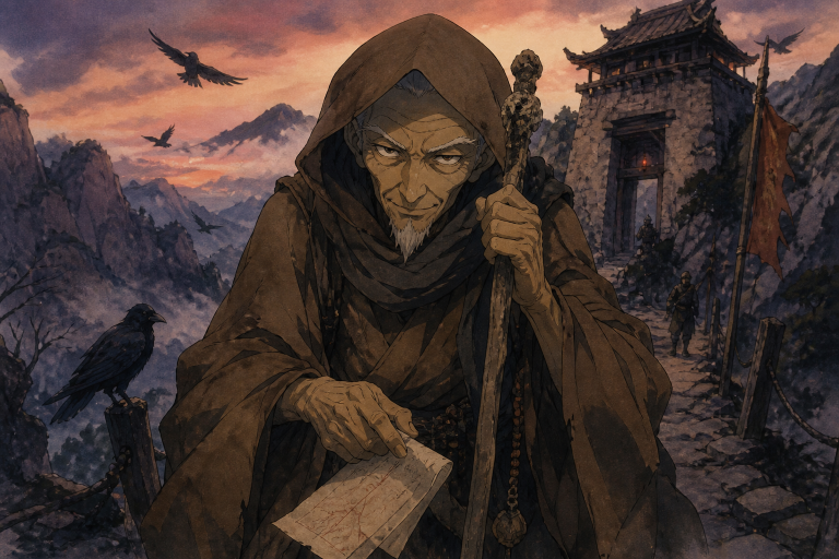 Dakuan in an original Ninja Scroll-inspired feudal action portrait