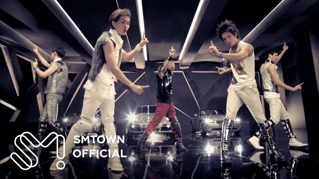 Five-member SHINee lineup in the Lucifer official music video
