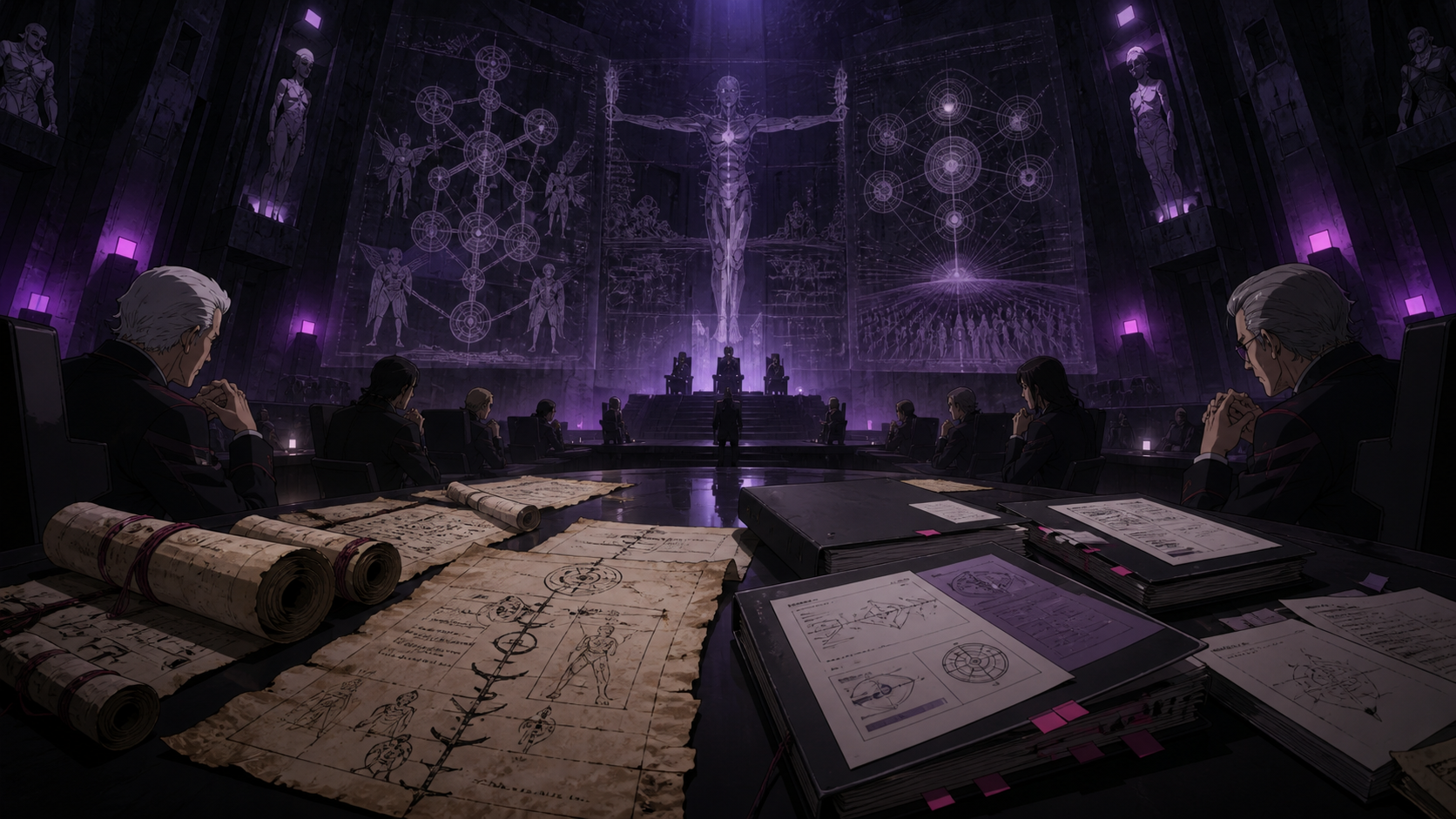 Dead Sea Scrolls and SEELE’s Scenario Evangelion lore guide artwork