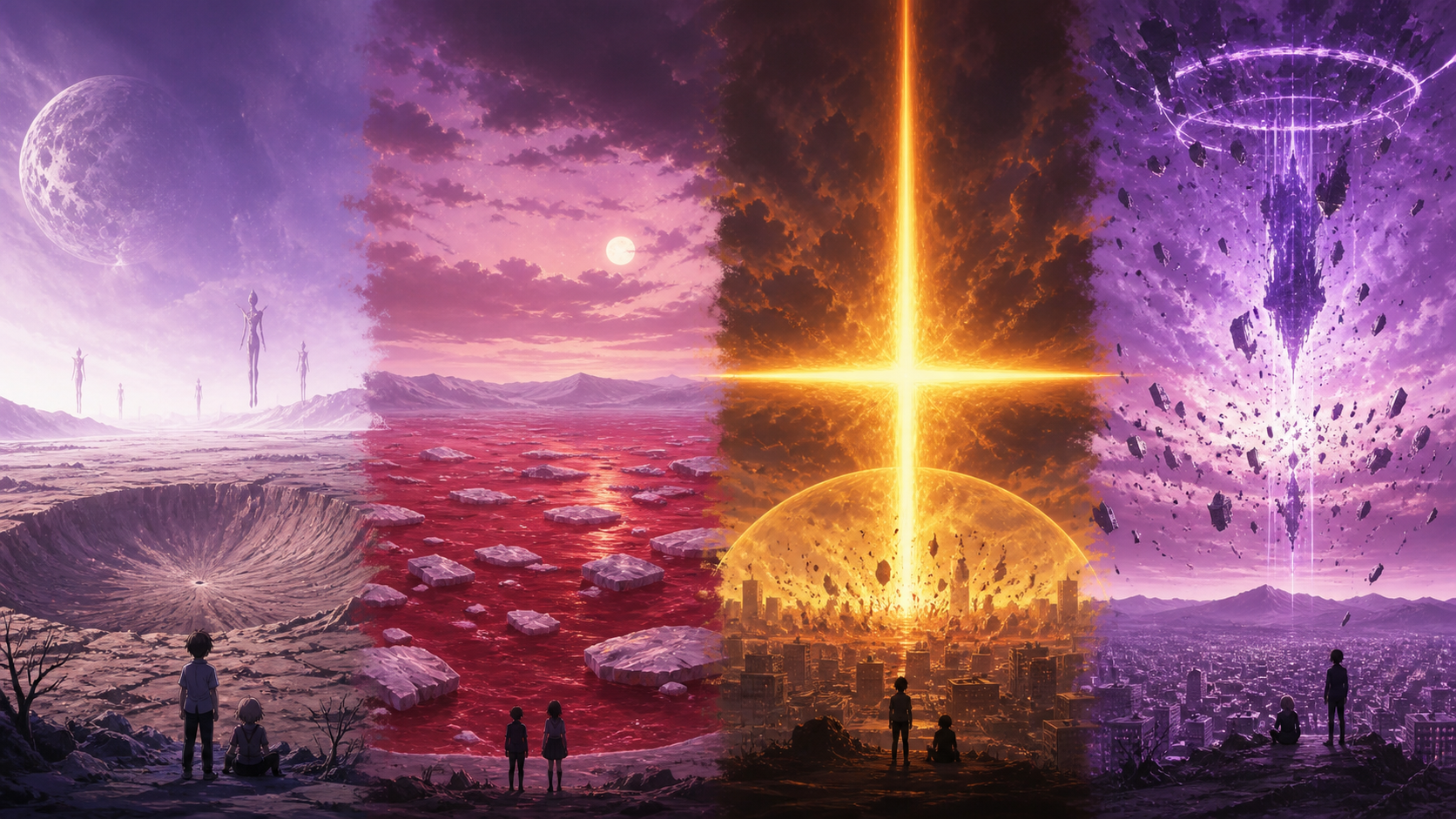 The Four Impacts Evangelion lore guide artwork