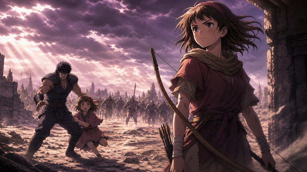 Airi chooses to fight while Rei protects Lin from an approaching army.