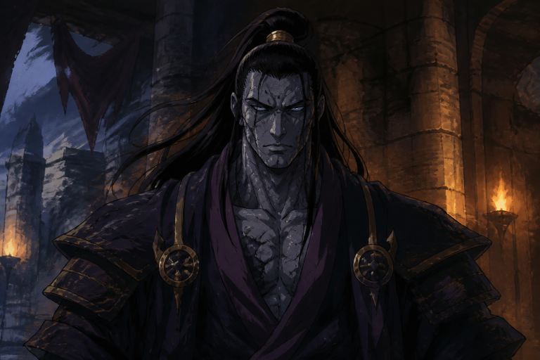 Genma Himuro in an original Ninja Scroll-inspired feudal action portrait