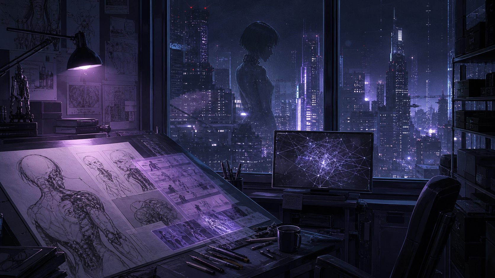 Original Ghost in the Shell fan art for the 2026 Science SARU series