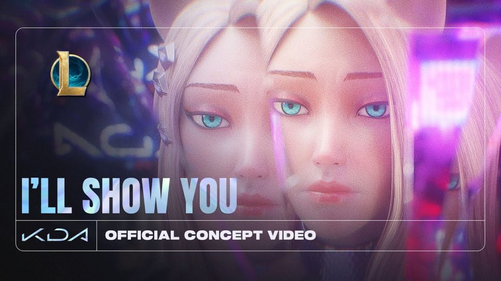 Ahri surrounded by mirrored images in the KDA ILL SHOW YOU concept video featuring TWICE