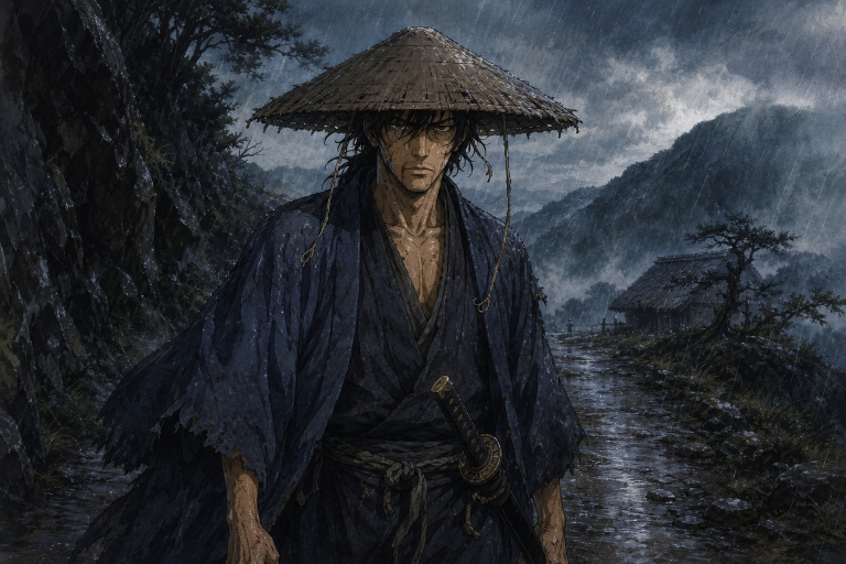 Jubei Kibagami in an original Ninja Scroll-inspired feudal action portrait