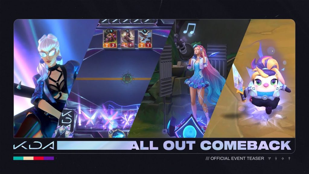 Ahri, Akali, Evelynn and Kai’Sa together in Riot Games’ official ALL OUT comeback teaser.