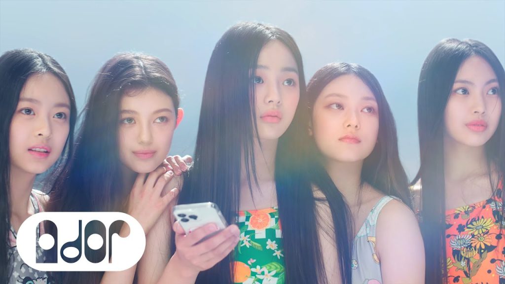 Minji, Hanni, Danielle, Haerin and Hyein in the official Attention-era NewJeans music video. Historical five-member image; Danielle is a former member as of December 2025.