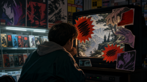 Original Ninja Scroll fan art about VHS-era adult anime marketing