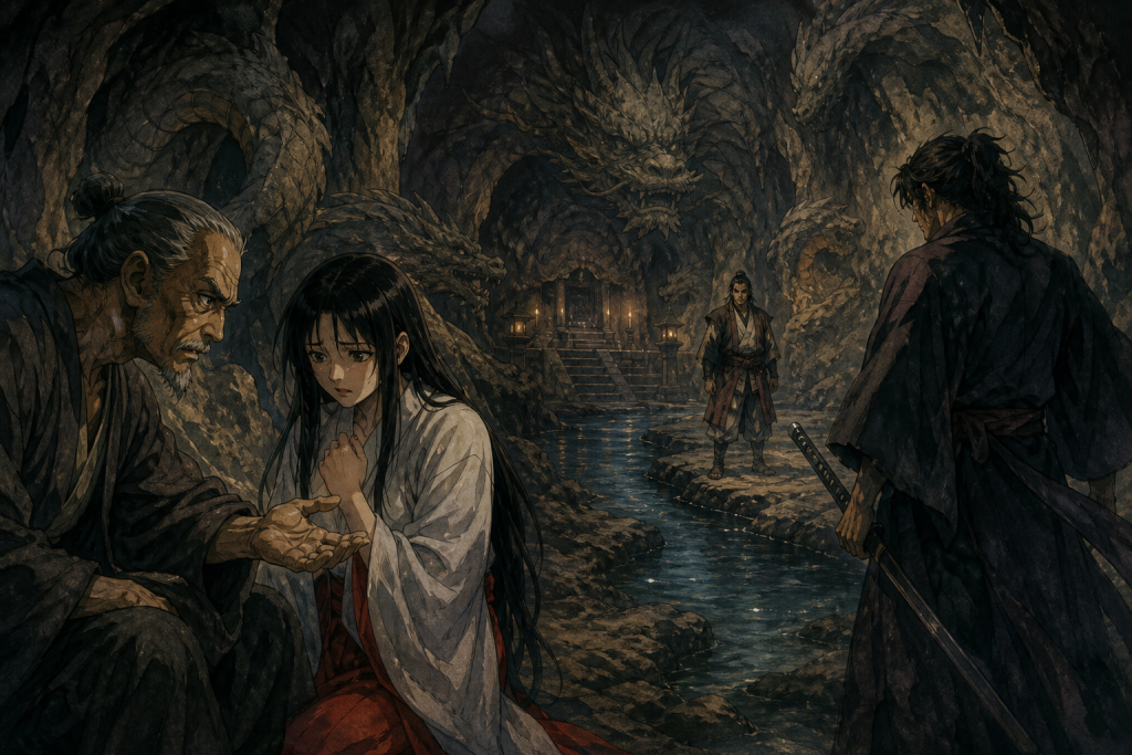 Original fan art of Jubei confronting the psychological trap inside A Dragon Within
