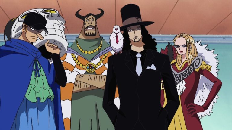 Official One Piece Episode 243 story scene from the Water 7 CP9 reveal arc
